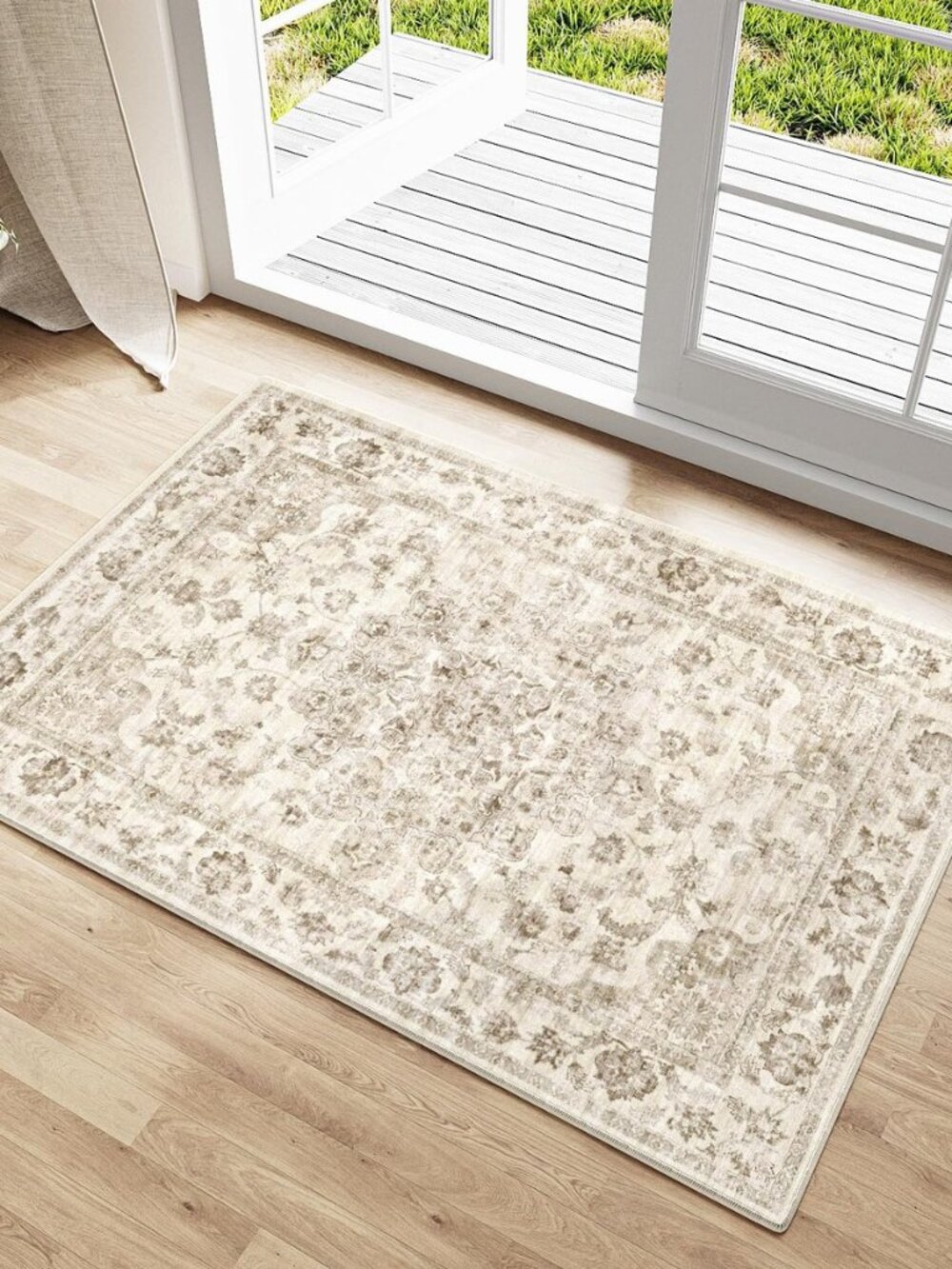 2x3 Beige Neutral Area Rug